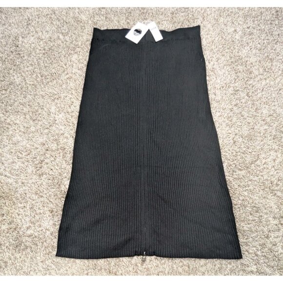 Anthropologie Dresses & Skirts - NEW Daily Practice Anthropologie Skirt Women's XL Black Ribbed Midi Zip Up